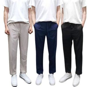 [아이에스이랩]여름 허리밴딩 스판 바지 쿨 슬랙스 팬츠 I2SL017