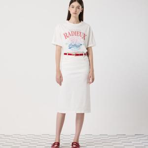 [씨씨콜렉트] 미디 H라인 데님 스커트