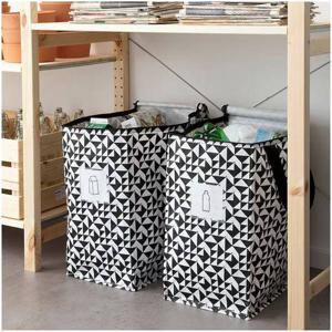 이케아 크날라 가방 47L 블랙화이트 40x25x47cm 수납바구니 정리함 수납박스