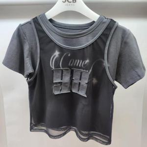 애플핑크 HC06 매쉬 나시 레이어드 티 APXPU303GSE