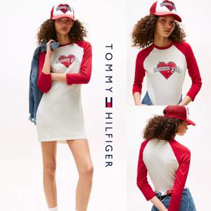 타미힐피거 DW21240-099 여자 하트 로고 스팽클 장식 원피스 드레스