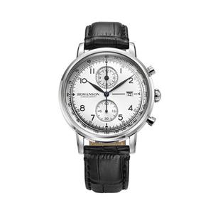 [마션틴트(잡화)][로만손] 카이로스 크르노 커브드 돔글라스 남성 가죽시계 RWALHM5BS002WHWH0