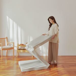스너그홈 3단 접이식 천연라텍스 매트리스 토퍼 10cm SS 하드
