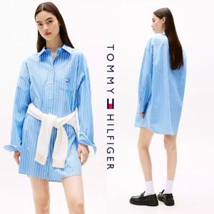 타미힐피거 TOMMY HILFIGER DW21122-0BB 여자 오버사이즈 셔츠 원피스 드레스