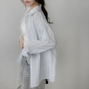 아트박스/라이니 스트라이프 린넨 시스루 오버핏 셔츠 to-2560c