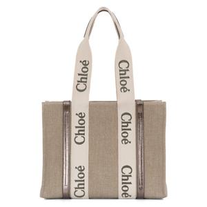 25SS C25SS383O81 074 끌로에 우디 린넨 베이지 토트백