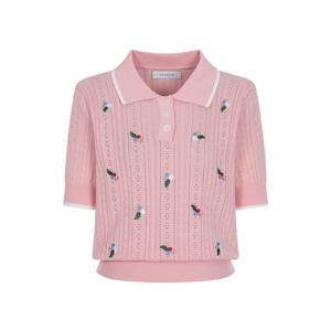 예시카 썸머 꽈베기 크로쎼 플라워 자수 니트 YJ4KP317