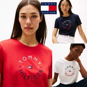타미힐피거 TOMMY HILFIGER XW05051-DW5 여자 원형 로고 반팔 티셔츠