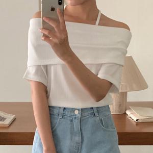 나야홍 / 아이우먼 드롭여리핏홀터넥티셔츠 DDU725M506 빅사이