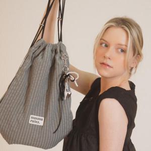 아트박스/마스마룰즈 Gym sack string bag _ plaid check gray