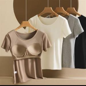 노브라티 브라티셔츠 캡내장 티셔츠 반팔티