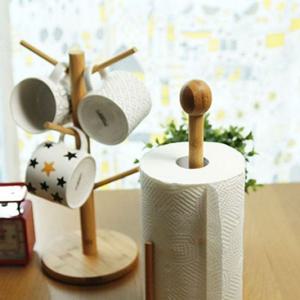 타올을 고정할수 있는 편리한 대나무 키친타올 홀더