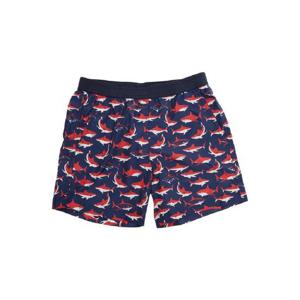 MONCLER KIDS Multicolor Swimsuit with All-Over Shark Print and Logo Patch on the Back  in Tech Fabric Boy 2C00010598LZS74