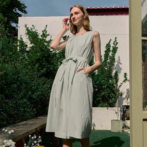 [논로컬] Leah Neck Point Sleeveless Dress - Mint [N25HMOP001MT]