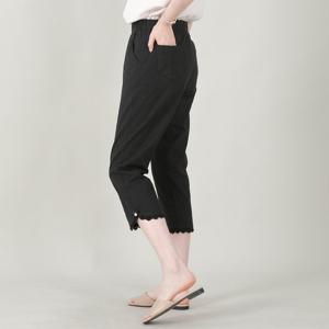 애비뉴투지 엄마옷 린넨 혼방 레이스 리본 진주 장식 여름 칠부 바지 P07545