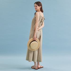 FOCUS  린넨 나시 리본 와이드 점프수트 PBBF5M1PT7591