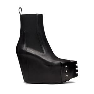 릭오웬스 첼시부츠 블랙 그릴 웨지 힐 비틀 첼시 부츠 252232M223002