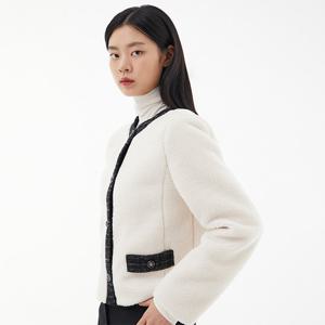 [랩][made by LAP] 트위드배색 무스탕자켓 AP4MZA61