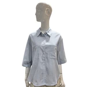 [에이비에프지]5부소매 오버핏 카라넥 셔츠 AGNZ3HB40H