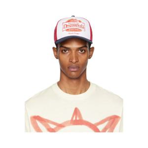 25 FW 디스퀘어드2 남성 화이트   레드 로고 볼캡 252148M139009