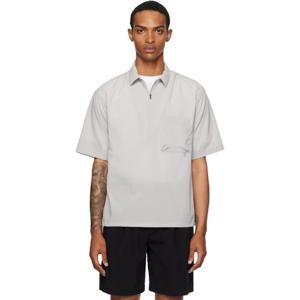 25 FW 스노우피크 남성 그레이 립스탑 폴로 셔츠 252419M212000