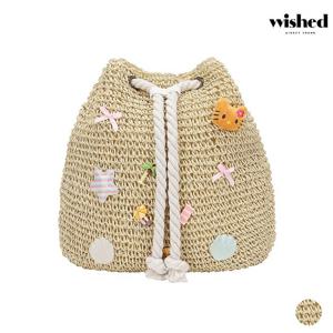 [위시드]썸머 라탄 파츠 버킷 백팩 (WICBBG032)