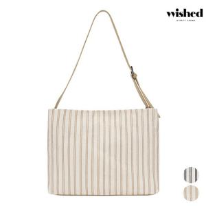 [위시드]스트라이프 캔버스 숄더백 (WICBBG022)