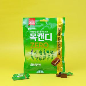 롯데웰푸드 목캔디 제로 허브민트 72g