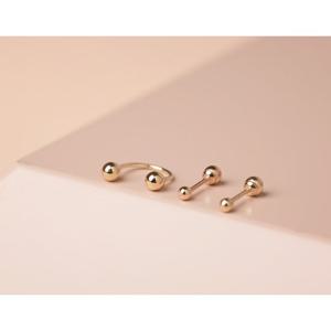 미니골드 14K 심플금볼 2mm 피어싱 ENOM4092