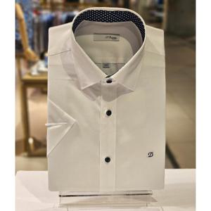 듀퐁셔츠 슬림핏 반팔 SE4MM21HS306SWH 120수 히든스넵카라 선물용