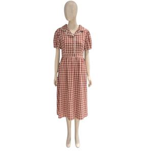 [에이비에프지]체크 레이스 카라넥 지지미원단 원피스 ADZ3HO07H