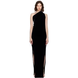 25 FW 릭오웬스 여성 블랙 콘코르디안 아테나 애로우헤드 맥시 드레스 252232F055014