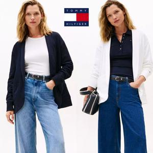 타미힐피거 TOMMY HILFIGER XW05338-YCF 여자 숄 칼라 맨투맨 가디건