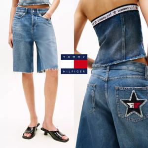 타미힐피거 TOMMY HILFIGER DN00057-1A4 여자 릴렉스핏 버뮤다 데님 쇼츠 반바지