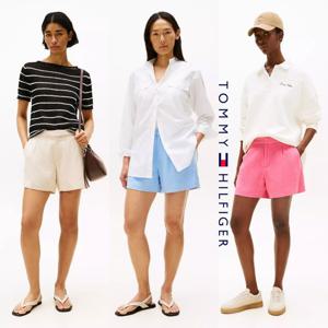 타미힐피거 TOMMY HILFIGER XW05371-C1Z 여자 리넨 혼방 쇼츠 반바지