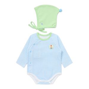 블루독베이비 10 25FW가을신상 (BL) 체크도기세트바디슈트 (45A70040160)