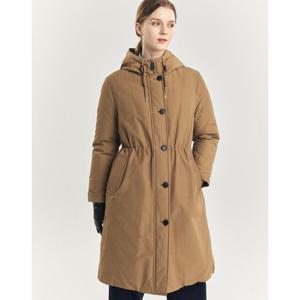 헤지스 여성 24FW 스테디셀러구스다운 카멜 야상형 논퀼팅 롱 헤비다운 점퍼 WSJU4D006CM