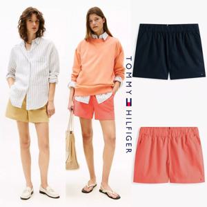 타미힐피거 TOMMY HILFIGER XW04689-DW5 여자 코튼 리넨 혼방 풀온 쇼츠 반바지