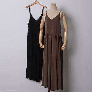 나야홍 / 빅사이즈 506 셔링브이넥점프슈트 DRAI880