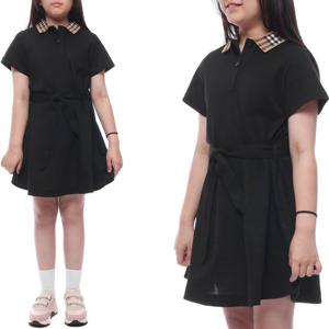 [버버리]25SS 체크 카라 폴로 원피스 (8105585 BLACK 25S)