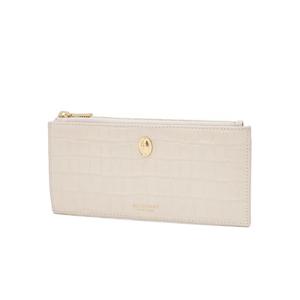 [질스튜어트] 아이보리 크로커 엠보 가죽 슬림 장지갑 JAWA5F814