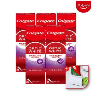 콜게이트 미백치약 옵틱화이트 다즐링 100gx5개+치약짜개