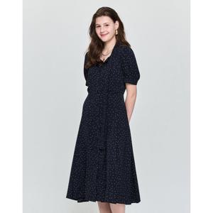 헤지스 여성 25SS 네이비 도트 반팔원피스 HSDR5BP62N2
