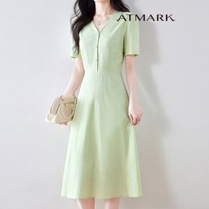 ATMARK 소이오프닝버튼플레어원피스_AA53OP048G