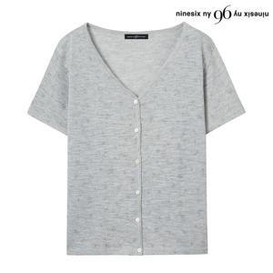 [나인식스뉴욕(영캐릭터)]플라워 브이넥 니트 가디건 (NP2CK018L0)