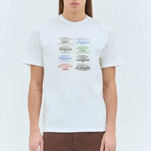 25 FW 스투시 Codes 코드 그래픽 프린팅 반팔 티셔츠 화이트 1905057 1201