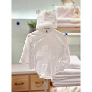 압소바 HK(아가선물2종) 화트베 모달 배냇슈트 모자세트(25년가을신상) (HA2C10114)
