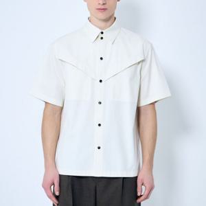 25 FW 보테가 베네타 슬립 포켓 라이트 코튼 트윌 숏슬리브 셔츠 816765 V4CS0 3043