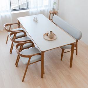 헤닝 브리즈 세라믹식탁 세트 6인용 원목 식탁 1800 의자3 벤치1