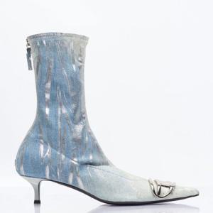 25 FW 디젤 D Venus 베누스 키티 힐 앵클 부츠 메탈릭블루 Y03409 P6264 H9502